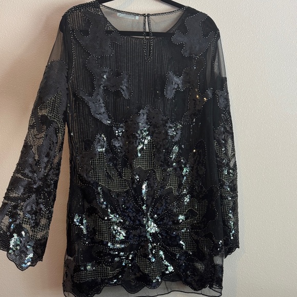12th Tribe Black Sheer Sequin Dress - Picture 5 of 5